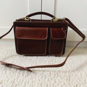Italian Leather Mini Briefcase / Crossbody